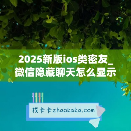 2025新版ios类密友_微信隐藏聊天怎么显示出来(ios14微信隐藏聊天)