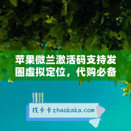 苹果微兰激活码支持发圈虚拟定位，代购必备神器！