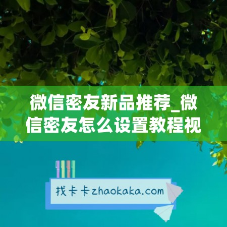 微信密友新品推荐_微信密友怎么设置教程视频