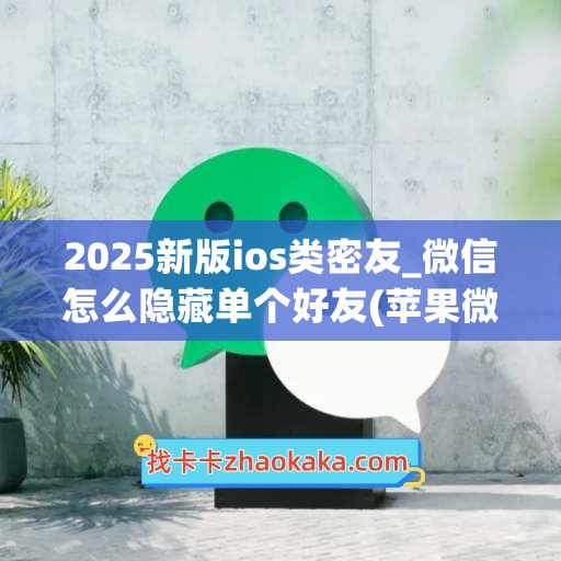 2025新版ios类密友_微信怎么隐藏单个好友(苹果微信的单个好友加密隐藏)