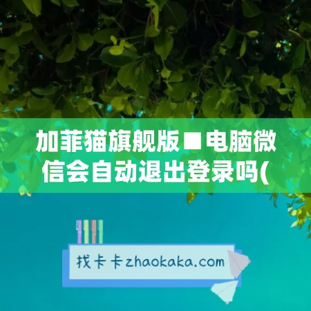 加菲猫旗舰版■电脑微信会自动退出登录吗(加菲猫微信授权平台)