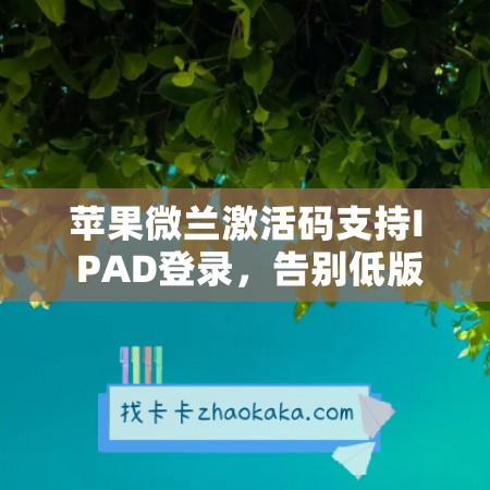 苹果微兰激活码支持I PAD登录，告别低版本