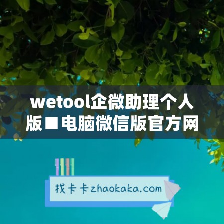 wetool企微助理个人版■电脑微信版官方网站登录(webox企业微信助手)