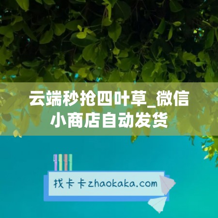 云端秒抢四叶草_微信小商店自动发货