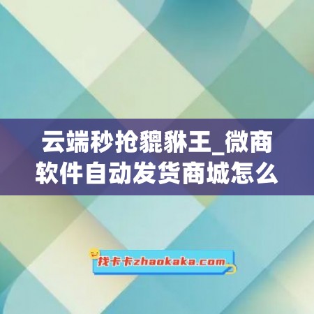 云端秒抢貔貅王_微商软件自动发货商城怎么关闭不了(云端秒抢代理)