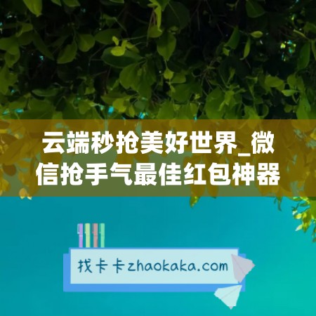 云端秒抢美好世界_微信抢手气最佳红包神器(微信抢红包手气最佳软件)