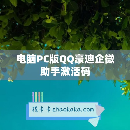 电脑PC版QQ豪迪企微助手激活码