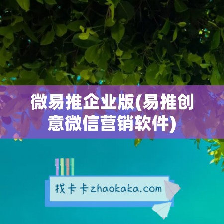 微易推企业版(易推创意微信营销软件)