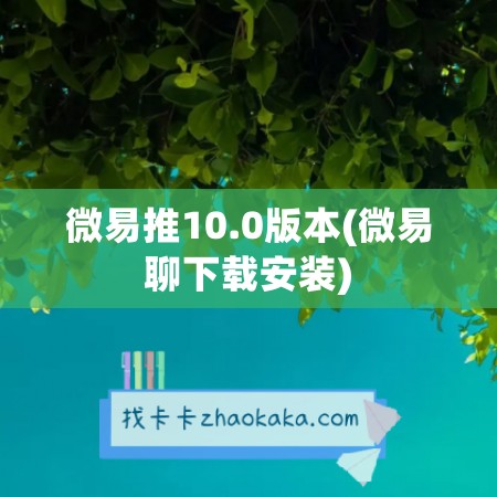 微易推10.0版本(微易聊下载安装)