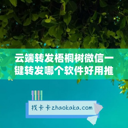 云端转发梧桐树微信一键转发哪个软件好用推荐一个(云端转发)