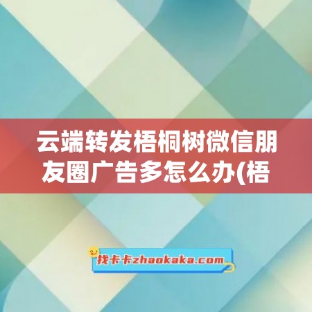 云端转发梧桐树微信朋友圈广告多怎么办(梧桐朋友圈文案)