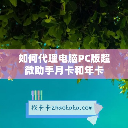 如何代理电脑PC版超微助手月卡和年卡