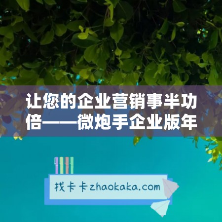 让您的企业营销事半功倍——微炮手企业版年卡