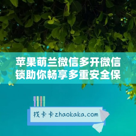 苹果萌兰微信多开微信锁助你畅享多重安全保护！