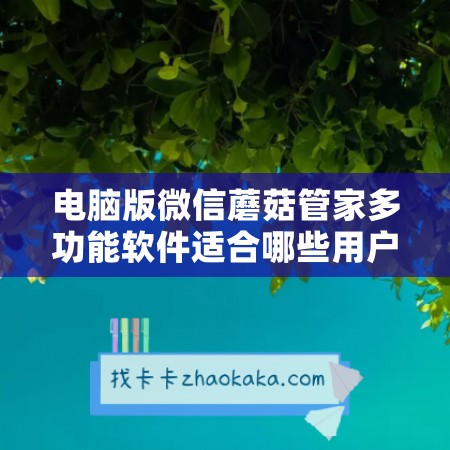 电脑版微信蘑菇管家多功能软件适合哪些用户？