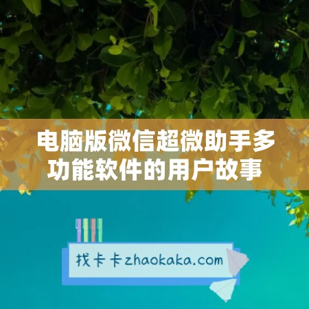 电脑版微信超微助手多功能软件的用户故事