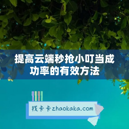 提高云端秒抢小叮当成功率的有效方法