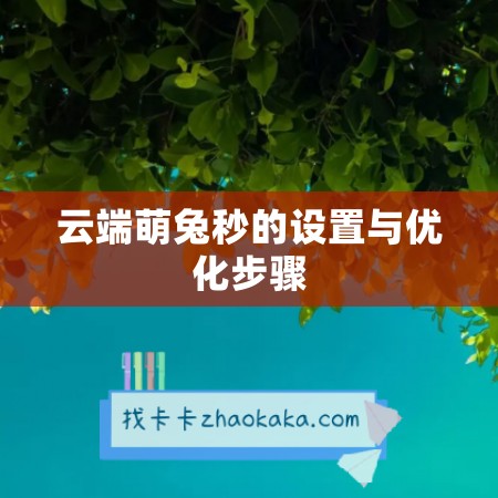 云端萌兔秒的设置与优化步骤