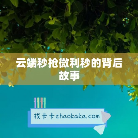 云端秒抢微利秒的背后故事