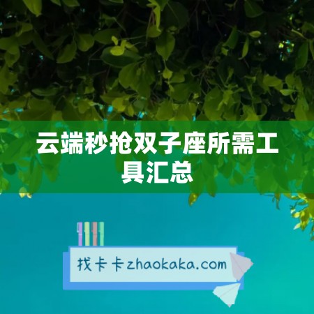 云端秒抢双子座所需工具汇总