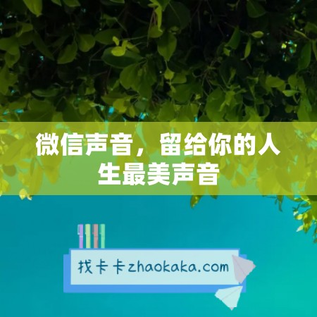 微信声音，留给你的人生最美声音