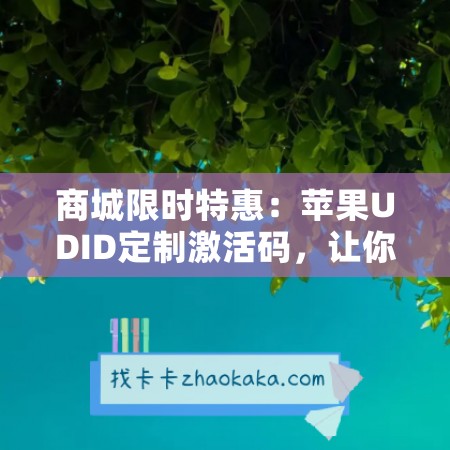 商城限时特惠：苹果UDID定制激活码，让你轻松玩转iOS新世界。