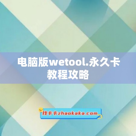 电脑版wetool.永久卡教程攻略