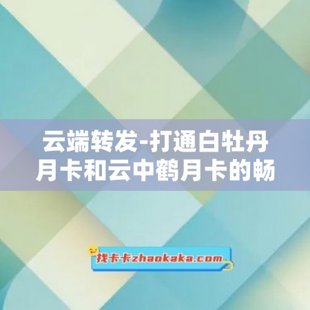 云端转发-打通白牡丹月卡和云中鹤月卡的畅通渠道