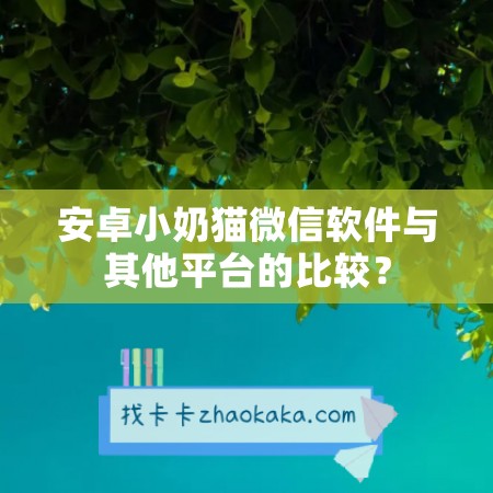 安卓小奶猫微信软件与其他平台的比较？