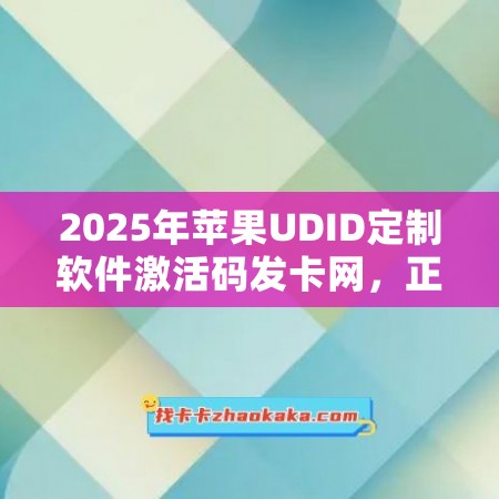 2025年苹果UDID定制软件激活码发卡网，正版授权让你更强大！