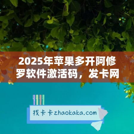 2025年苹果多开阿修罗软件激活码，发卡网让你轻松掌握新技术！