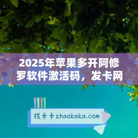 2025年苹果多开阿修罗软件激活码，发卡网让你畅享软件新未来！