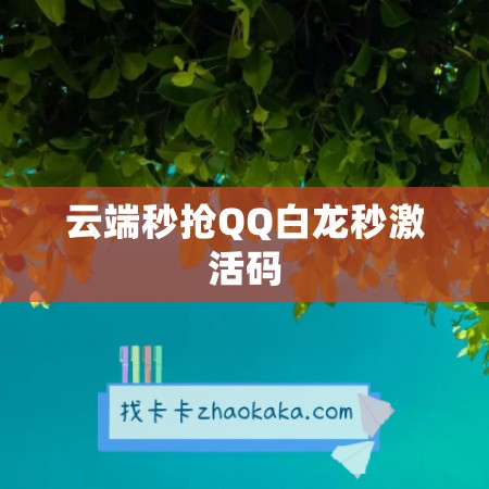 云端秒抢QQ白龙秒激活码