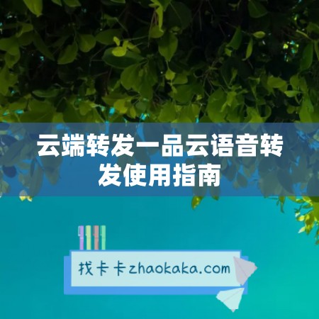 云端转发一品云语音转发使用指南