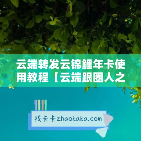 云端转发云锦鲤年卡使用教程【云端跟圈人之初月卡激活码】