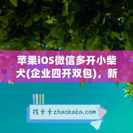 苹果iOS微信多开小柴犬(企业四开双包)，新品测试卡攻略