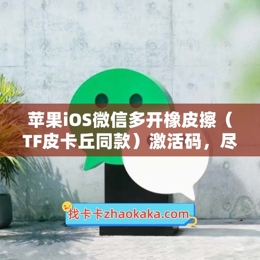 苹果iOS微信多开橡皮擦（TF皮卡丘同款）激活码，尽享多开便利！