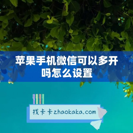 苹果手机微信可以多开吗怎么设置