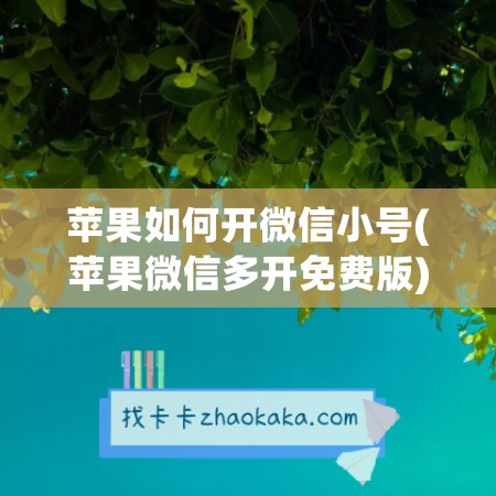 苹果如何开微信小号(<a href=