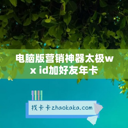 电脑版营销神器太极wx id加好友年卡