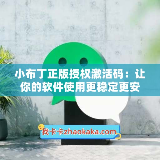 小布丁正版授权激活码：让你的软件使用更稳定更安全