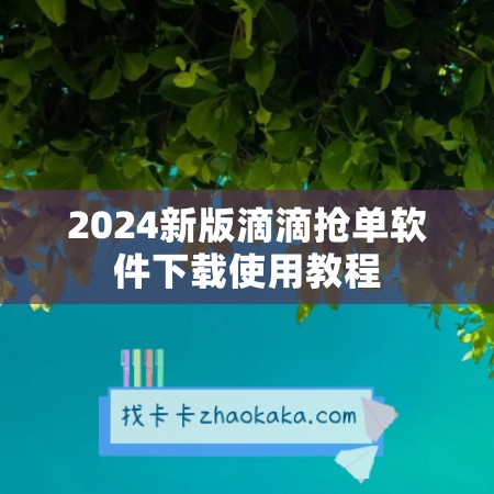 2024新版滴滴抢单软件下载使用教程