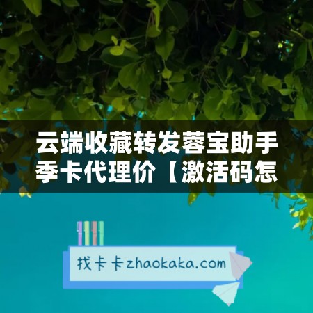 云端收藏转发蓉宝助手季卡代理价【激活码怎么激活】