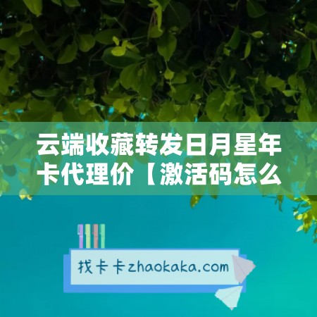 云端收藏转发日月星年卡代理价【激活码怎么激活】