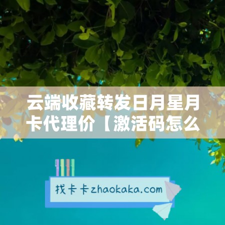 云端收藏转发日月星月卡代理价【激活码怎么激活】