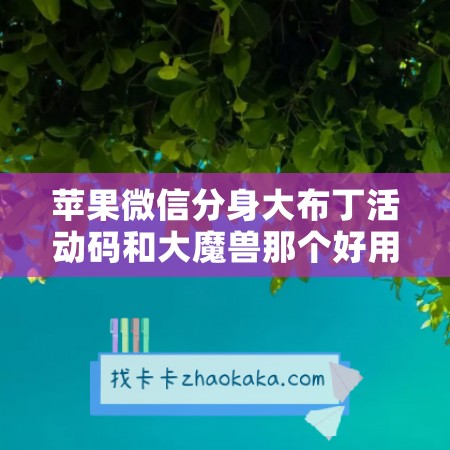 苹果微信分身大布丁活动码和大魔兽那个好用