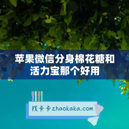 苹果微信分身棉花糖和活力宝那个好用