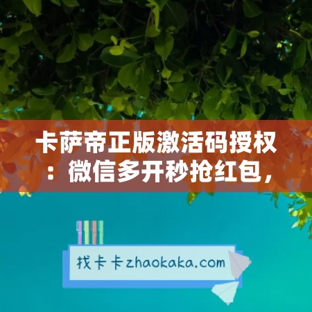 卡萨帝正版激活码授权：微信多开秒抢红包，年卡特权尽享