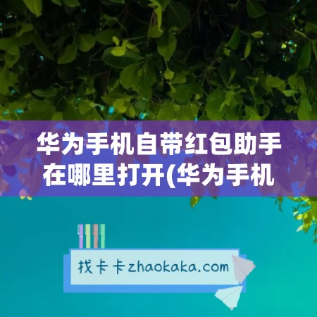 华为手机自带红包助手在哪里打开(华为手机红包助手下载)