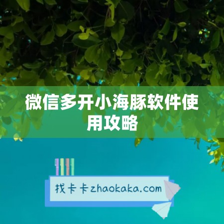 微信多开小海豚软件使用攻略